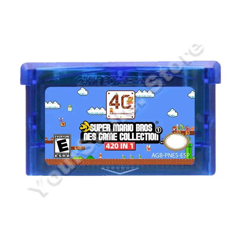 GBA Game Card Super Mario 40th Anniversary Cartridge Video Game Console Card  Series 420 450 In 1 New Game Collection Gifts Toys