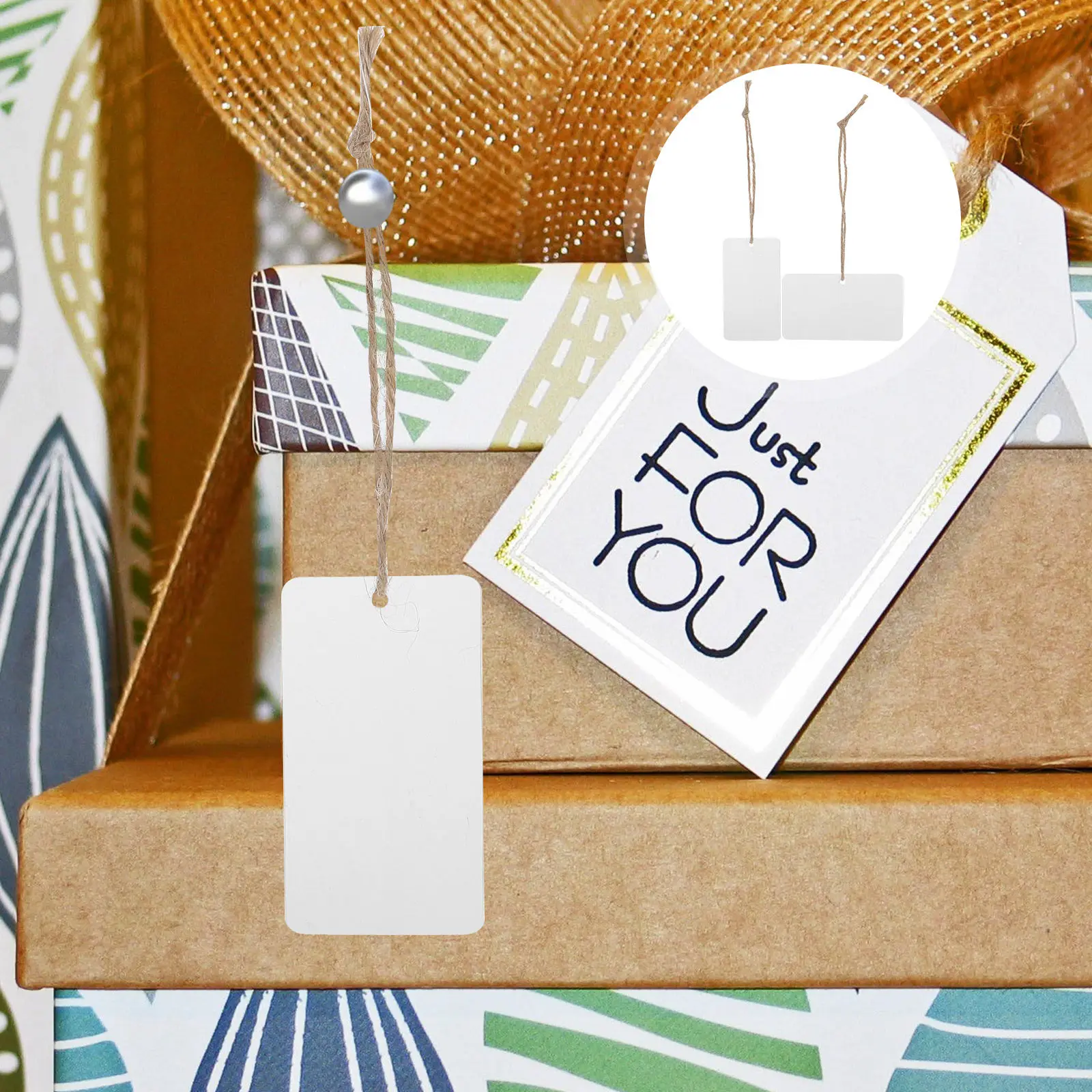 

20Sets Clear Acrylic Hanging Tags Blank Reusable Labels with String for Storage Bins Basket Organizer Pantry Stickers Container