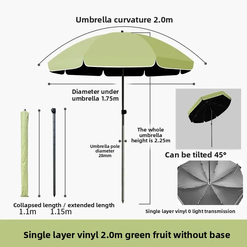 Sombrilla grande de patio – Inclinable con protección solar negra - imagen 3