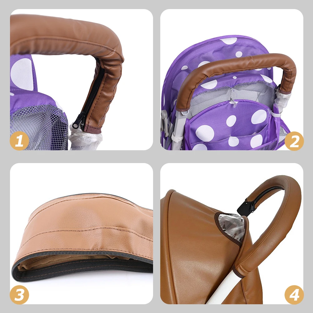 

Stroller Handle Cover Armrest Protector Cushion Durable Baby Stroller Accessories Dust Sweat Proof Removable Washable PU