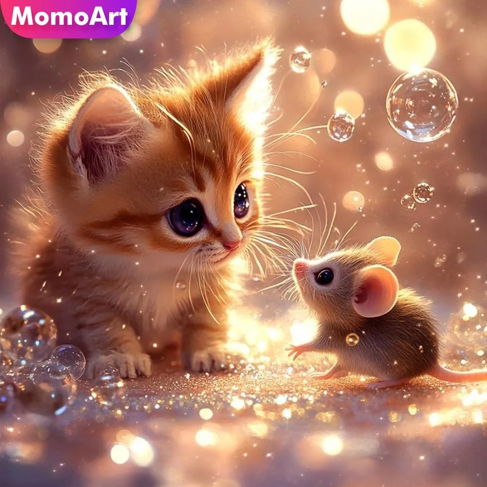 Momoart Neuerscheinung Diamant-Mosaik Katze Acryl-Bastelbedarf DIY Diamantmalerei Maus Tier-Sets Nadelarbeit Feiertagsgeschenke