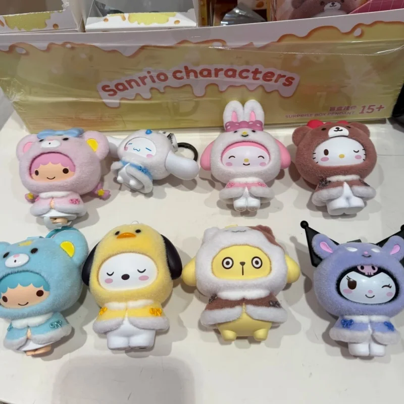 Genuine In Stock Sanrio Little Cloak Series Blind Box Flocked Kuromi Face-Changing Cute Doll Collectible Ornament Birthday Gifts view 2