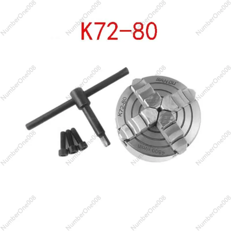 3inch Lathe Chuck K72-80 4-Jaw Independent & Reversible Drill Chuck Jaw Metal Lathe Chuck Turning Machine Lathe Accessories