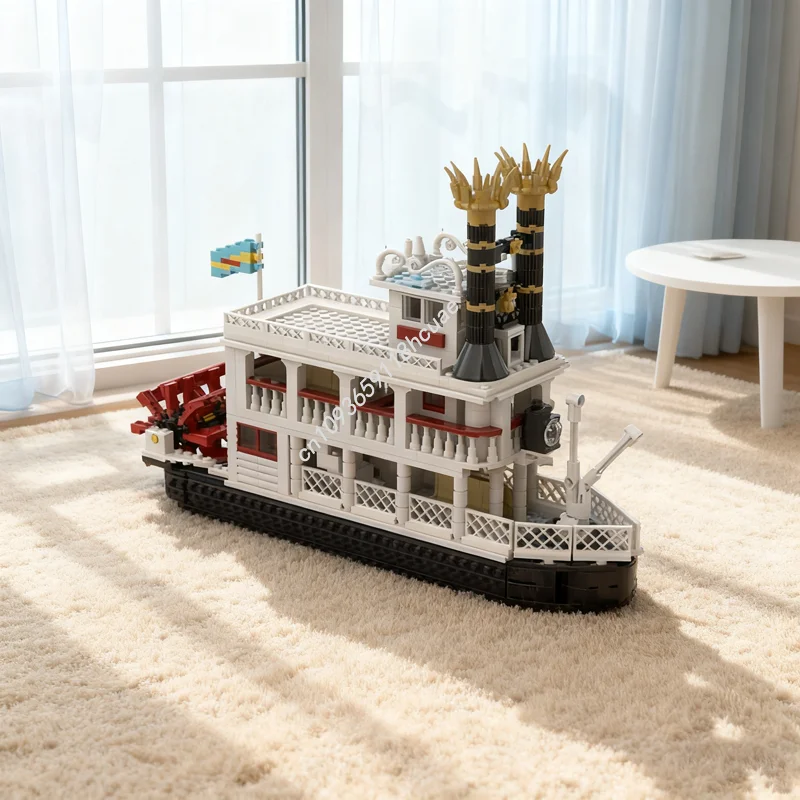 

1004 шт. MOC Mark Twain River Boat Disneiened Модель Строительные блоки Рождественский подарок Архитектурная идея игрушки Образование Дети День рождения