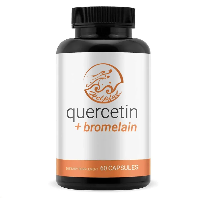 Quercetin 500 mg contiene bromelina de alta calidad, antioxidante de alta absorción, apoyo inmunológico y salud 60 cápsulas