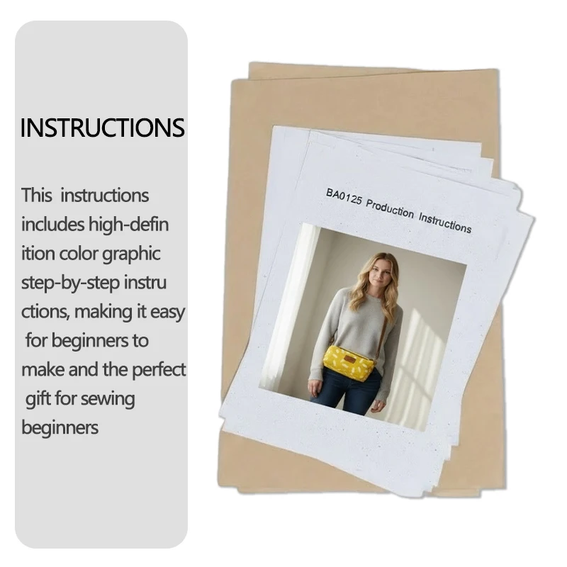 Double Zippered Boxy Bag Sewing patterns, 1:1 scale Double Zippered Boxy Bag sewing patterns