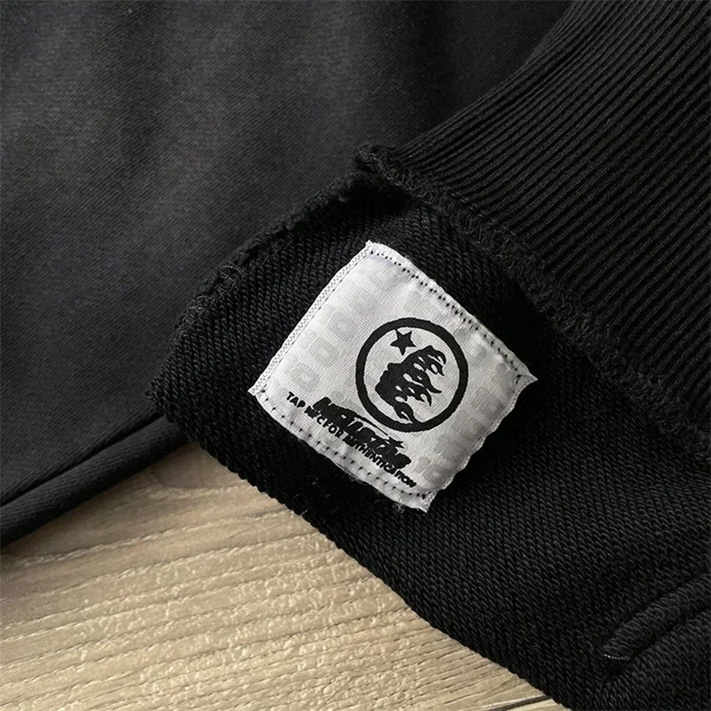 24ss Washed Black Sports Zip Up Hoodie Top Quality Logo Printing Oversized Womens Jacket Men Hooded Pullovers