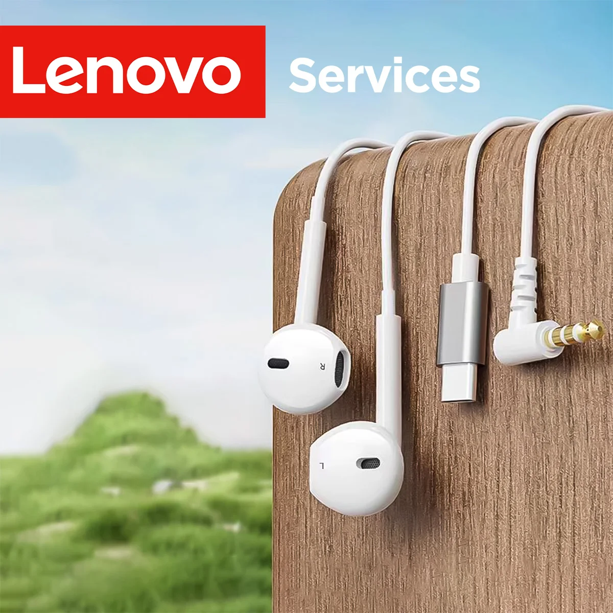 Lenovo Wired In-Ear Earbuds with Mic Hifi Stereo Sound Noise Cancelling Gaming Running Universal Compatible Mobile Headphones