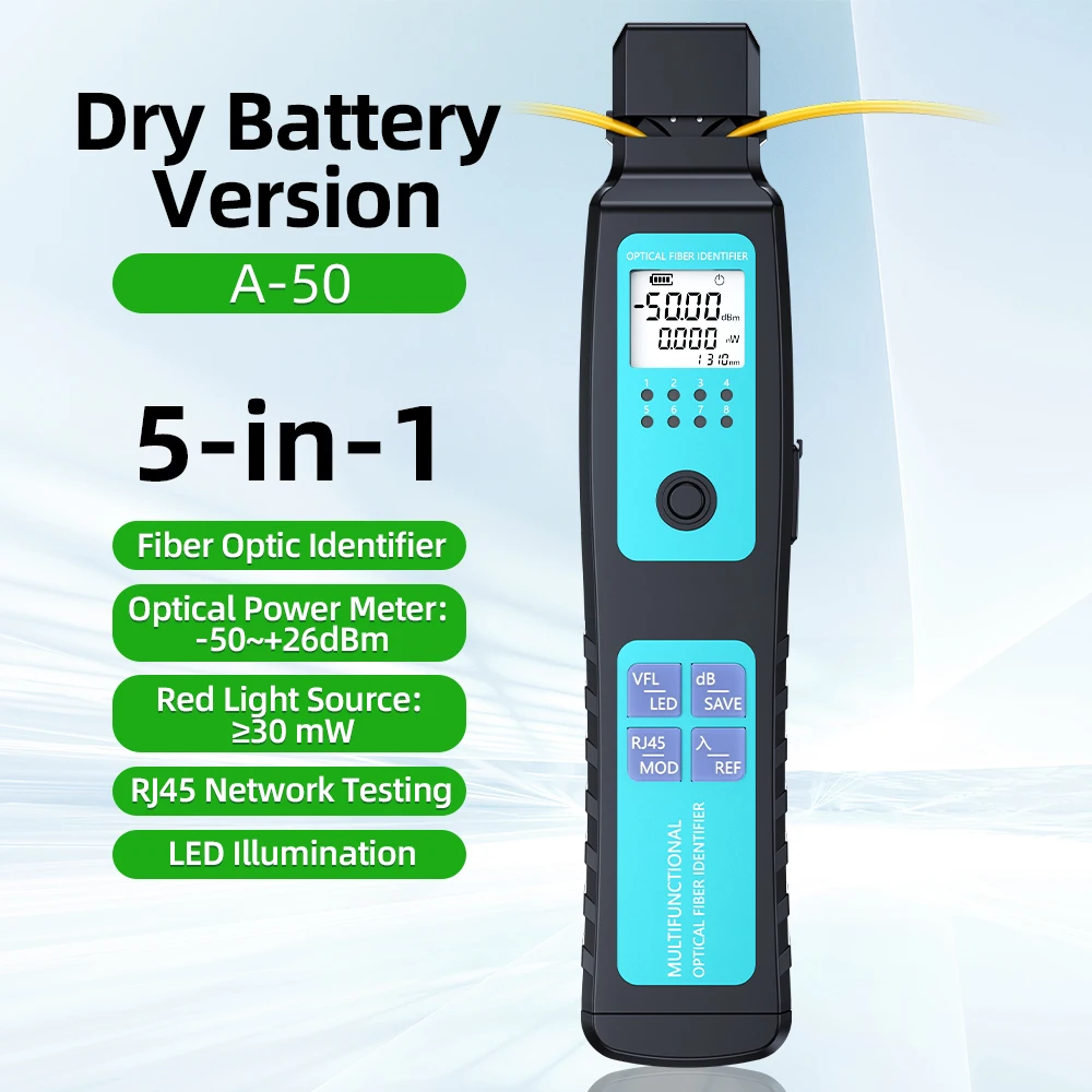 A-50 Active Optical Fiber Identifier Fiber Cable Tester Detector -50dBm-+20dBm with 30mw VFL optional with wire finder