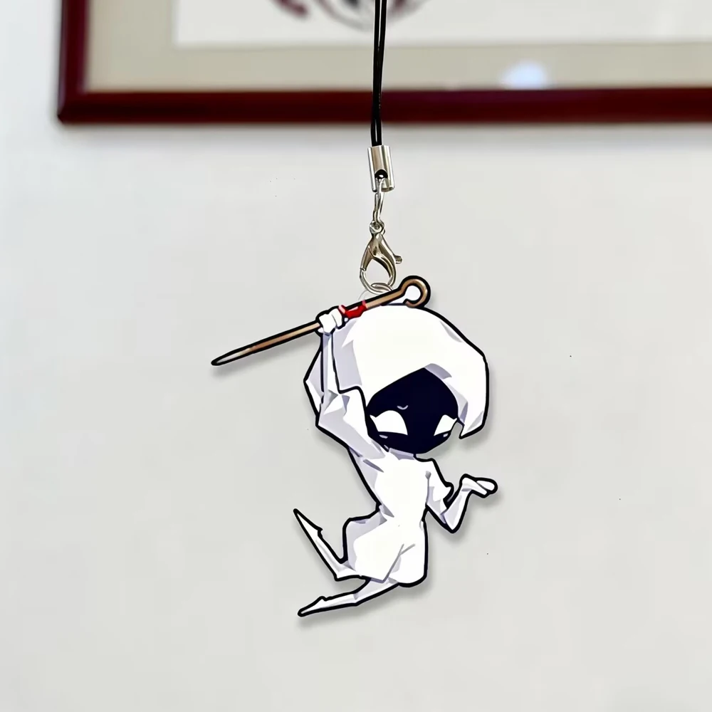 لعبة الفارس المجوف: Silksong Hornet Nuu الدانتيل تأثيري مفتاح سلسلة الاكريليك سلسلة هواتف حبل كيرينغ حقيبة الديكور