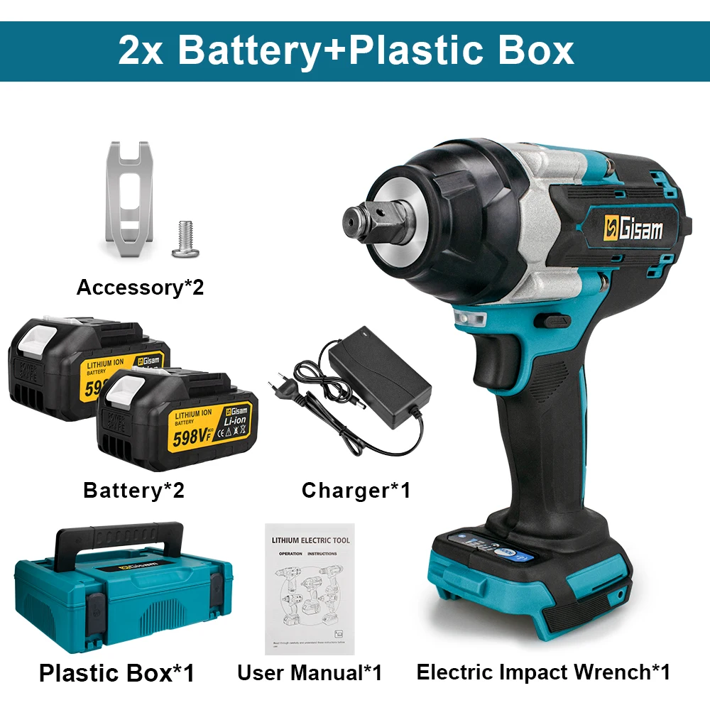 G perfil 1800N.M Koppel Borstelloze Elektrische Slagmoersleutel 1/2 inch Schroevendraaier Accusleutel Power Tool Voor Makita 18V Batterij Pin