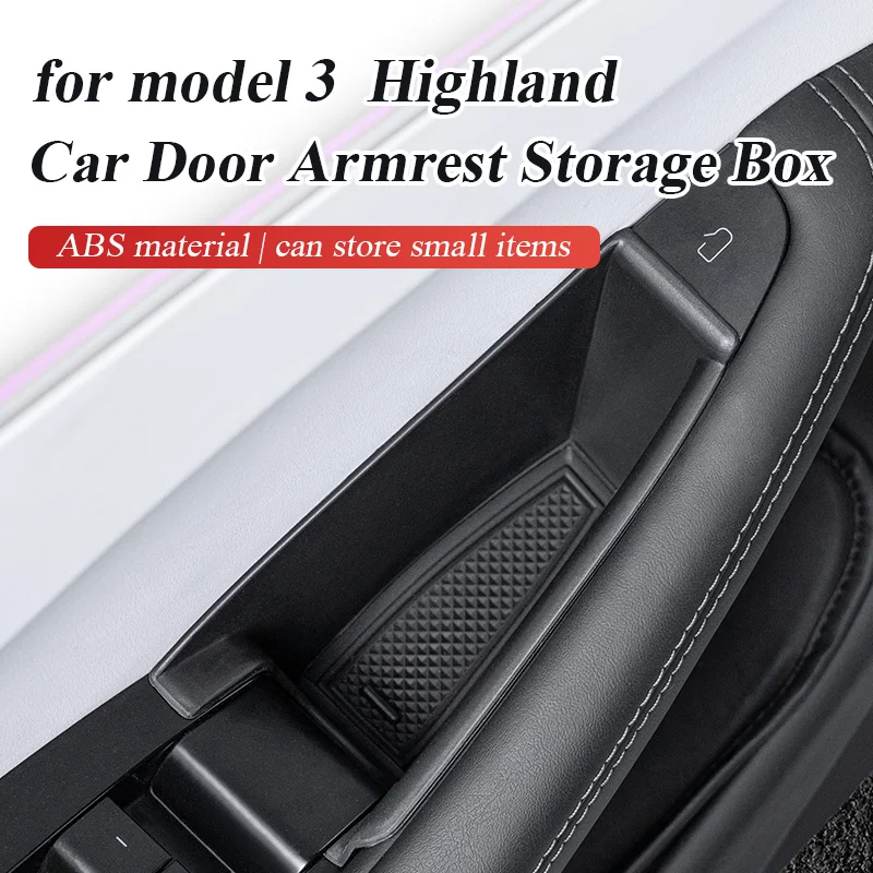 for tesla model 3 highland 2024 Car Door Armrest Storage Box Passenger seat storage box Storage Phone Holder Box Organizer