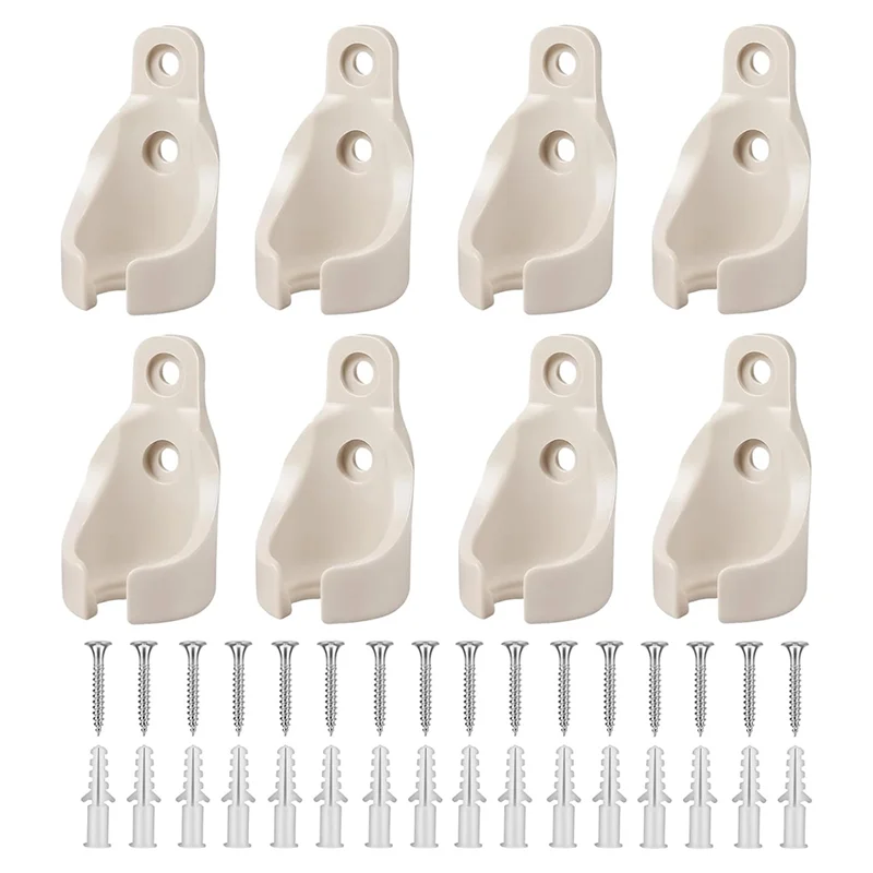 

ABMH-Universal For Outdoor Sun Shades And Roller Blinds-Beige 8Pcs Bungee Ball Receiver Bracket Kits