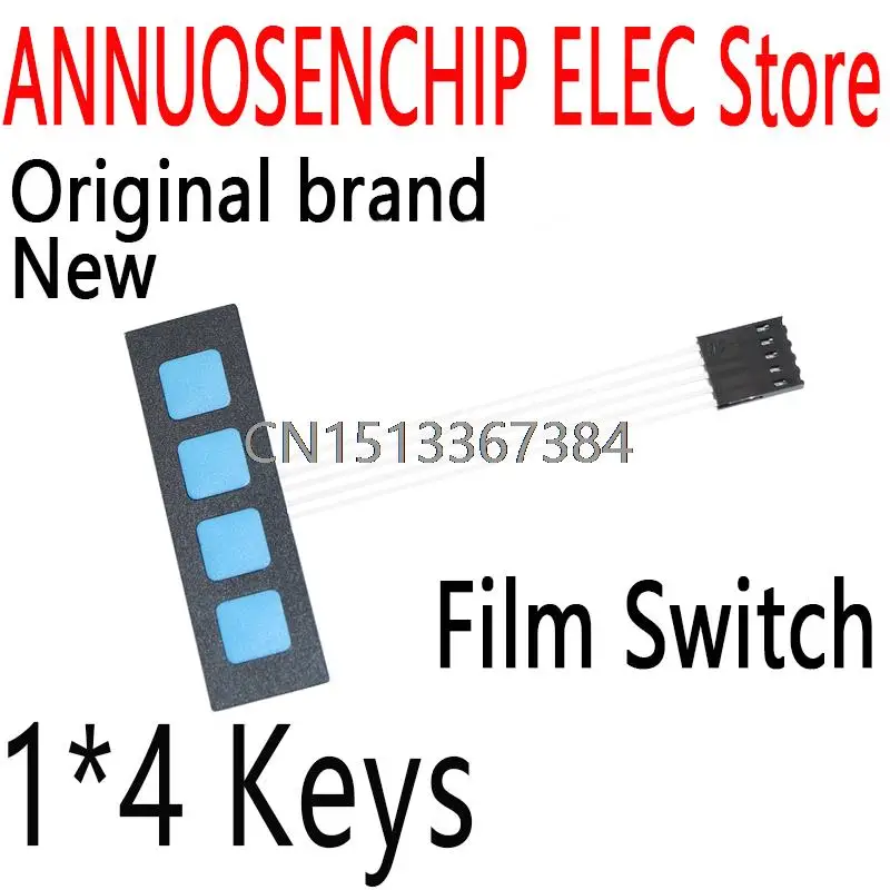 2PCS 1x4 Matrix Array 4 Key Membrane Switch Keypad (NO Mark) Keyboard 1*4 Keys 69X20MM Display Switch Control Panel For DIY