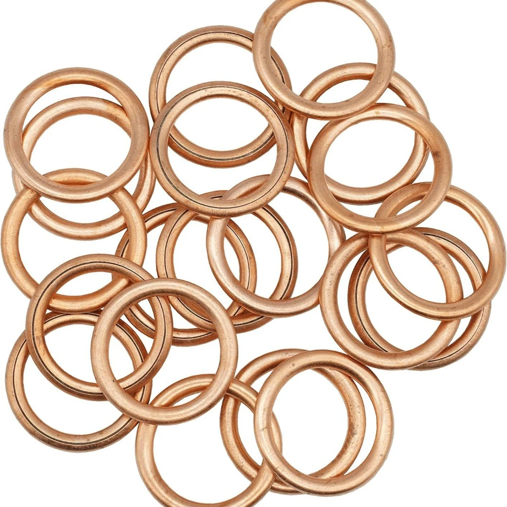 

100pcs/set Copper Washer Gasket Assembly Flat Ring Seal Combination Kit Automotive Repair Mechanical Parts Fasteners Washers