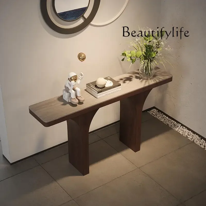 

zL коридор, проход, противоположная дверь, входная платформа из цельного дерева, травертин, каменная плита, входной стол, ощущение высокого класса