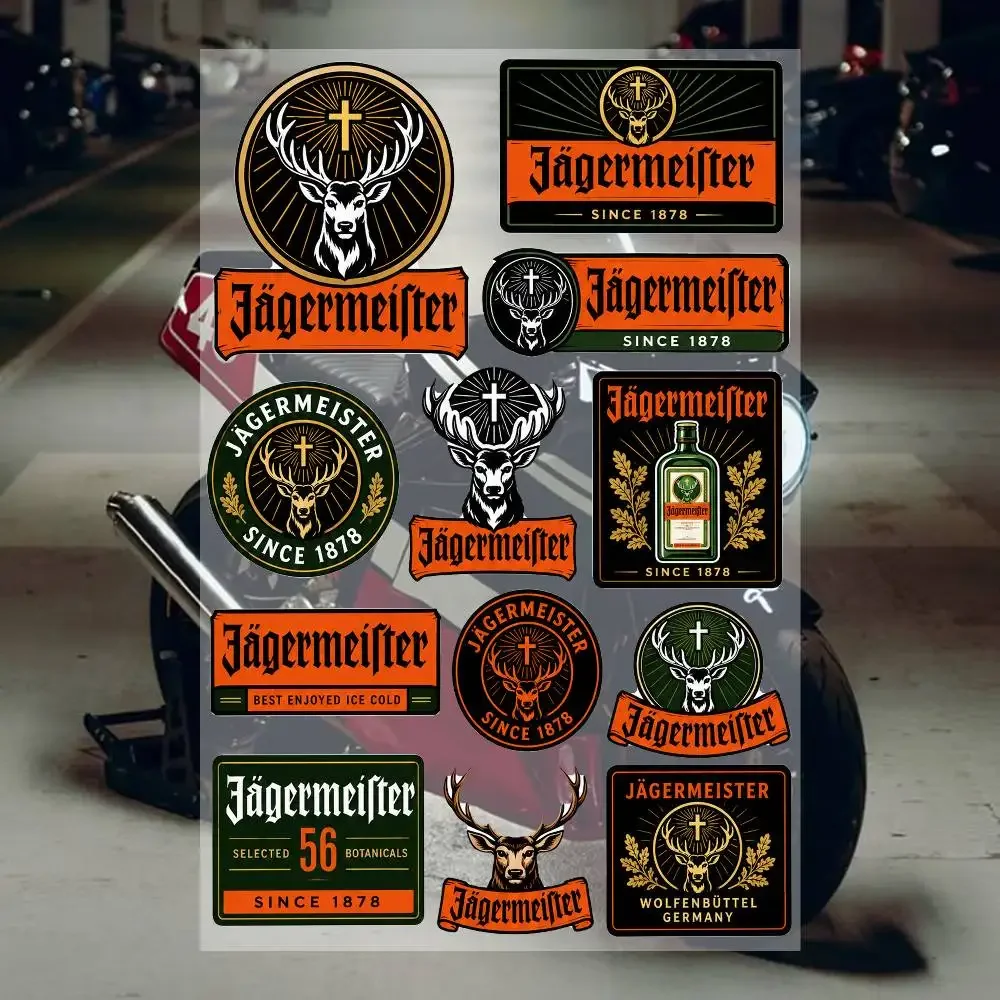 J-A-GE-RME-I-STE-R Aesthetic Graffiti Waterproof PVC Stickers for Car Motorcycle Skateboard Helmet Notebook