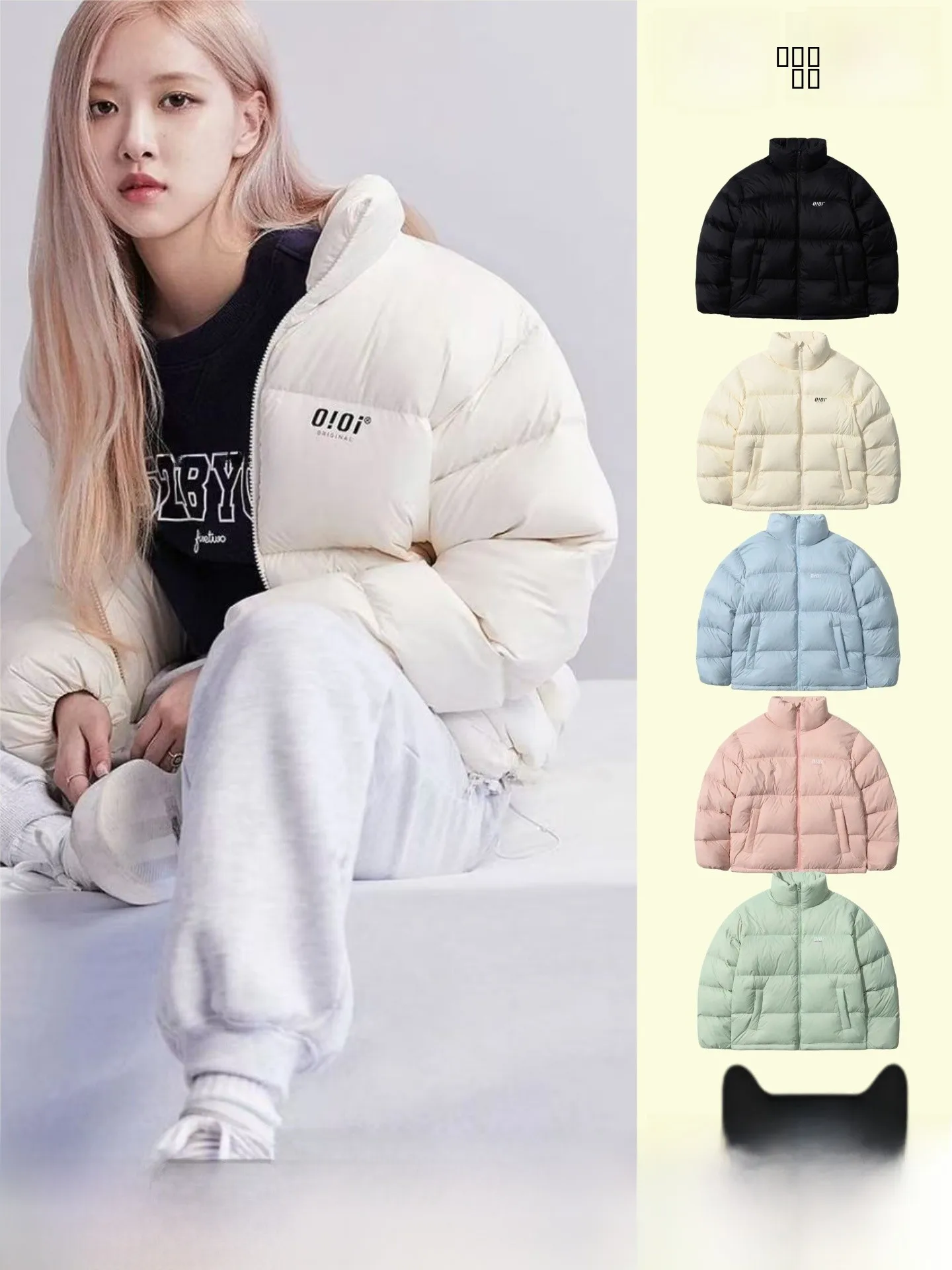 

80% White Du down Puffer Jaet Bread Sle Casual Thi Warm Coat for Women Autumn Winter Season Zipper Closure Long Sve