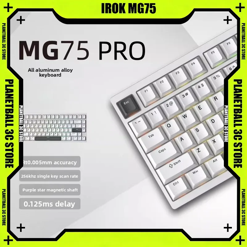 

IROK MG75 Magnetic Switch Keyboard Full Aluminum CNC 75% Layout RT 0.001mm Waterproof RGB Gasket Gaming Keyboard for Valorant
