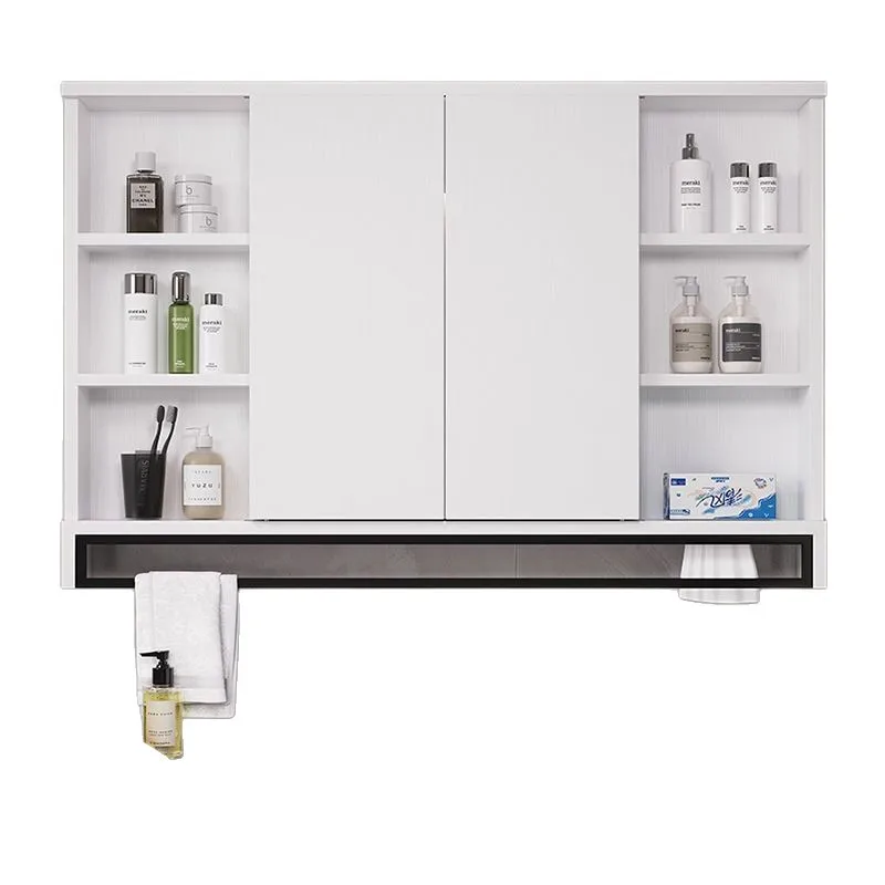 Intelligent feng shui hidden mirror cabinet, bathroom, bathroom, sliding mirror, separate wall-mounted solid wood folding rack