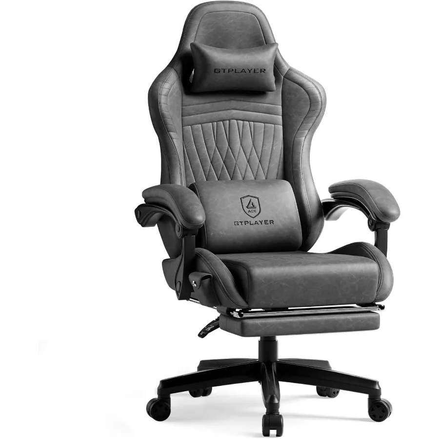 Gaming Chair with Speakers Video Game Chairs with Footrest PC Gamer Chairs for Adults Padded High Back Ergonomic Reclining Sill