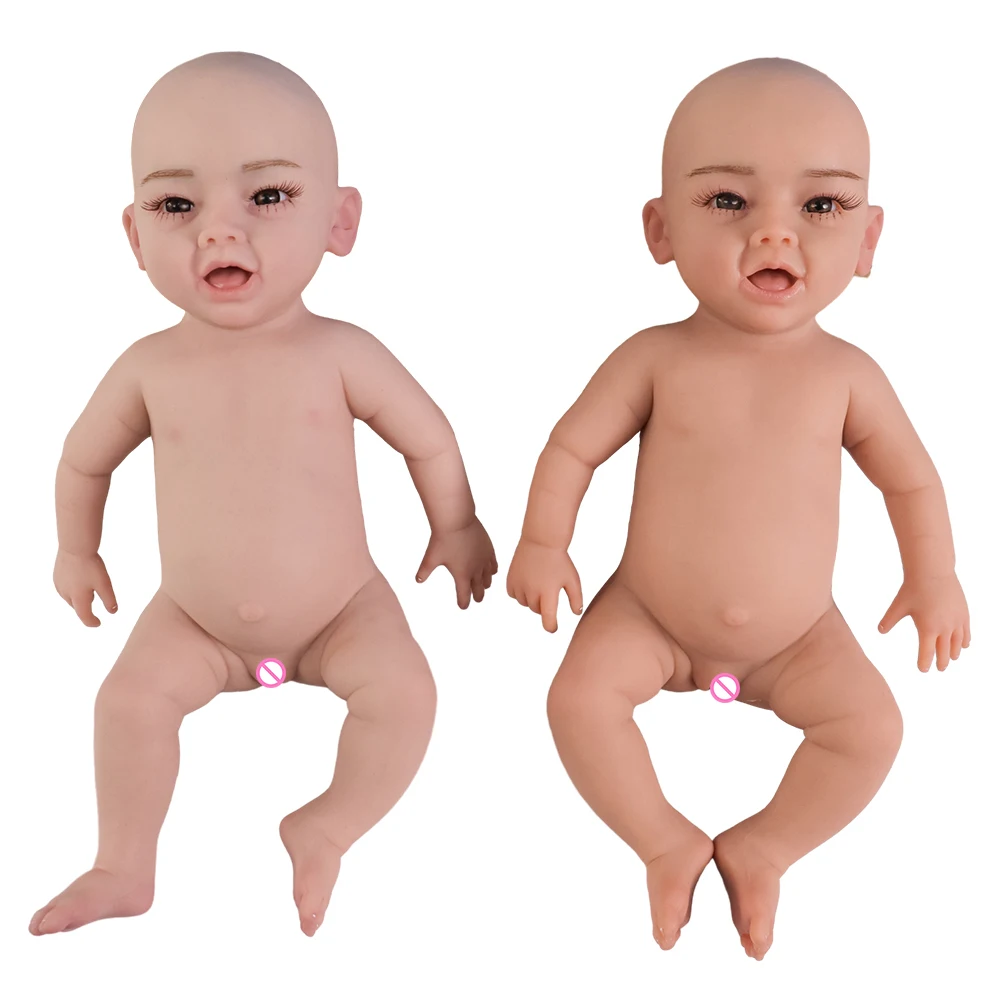 Kunstmatige siliconen reborn babymeisje full body flexibele siliconen Bebe 17,7 inch 45 cm pasgeboren geschilderd 2,6 kg voor familie cadeau