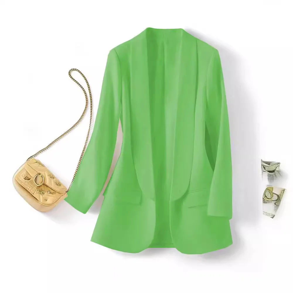 ربيع الخريف الكورية Sle طويلة Sve تخفيف لون نقي الشرق الأوسط معطف المرأة ort ملابس خارجية ألياف البوليستر 00% #4