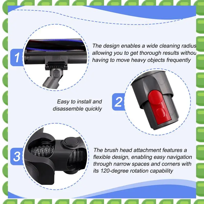 

A04V Vacuum Attachments Electric Floor Brush Head For Dyson V10 Slim/ V12 Slim Cordless Cleaners Floor Turbine Brush Head