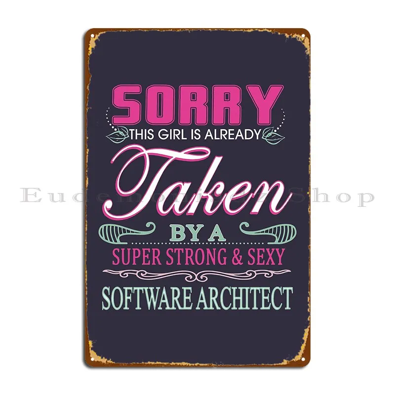 Software Architect_36 Simple Vintage Unisex Fashionable Cool Vintage Graphic Trending Metal Sign Club Customize Cinema