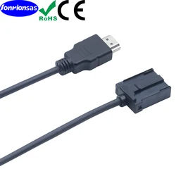 4K High Speed HDMI E type male ABS shell to HDMI A type male 19P black molding for car audio and video cable