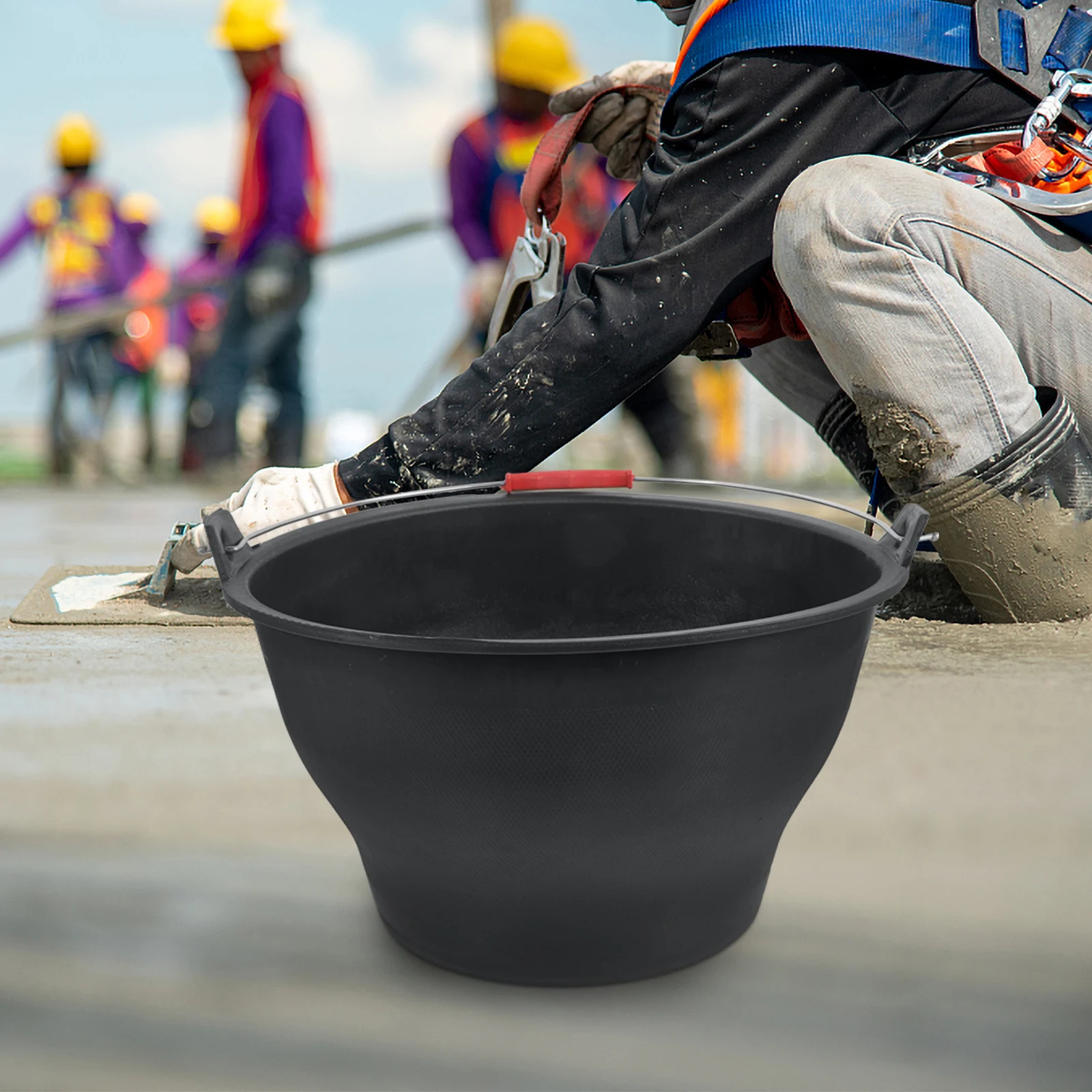 

Bucket for Concrete Mixing Tub Construction Grey Flower Pot Buckets Cement Black