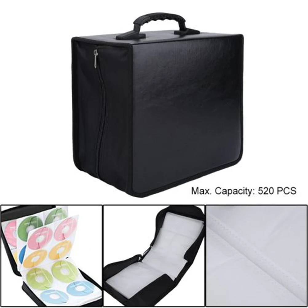 

Cd Case Portable Large Capacity Disc Storage Holder Zipper Separate Interior Organizer For Dvd Video Game