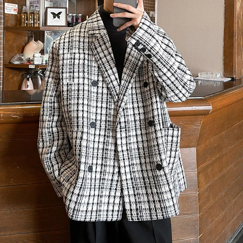 LUZHEN Light Luxury Suit Handsome High-end Double Breasted Temperament Elegant Social Blazer Original Korean Coats Male LZ8166