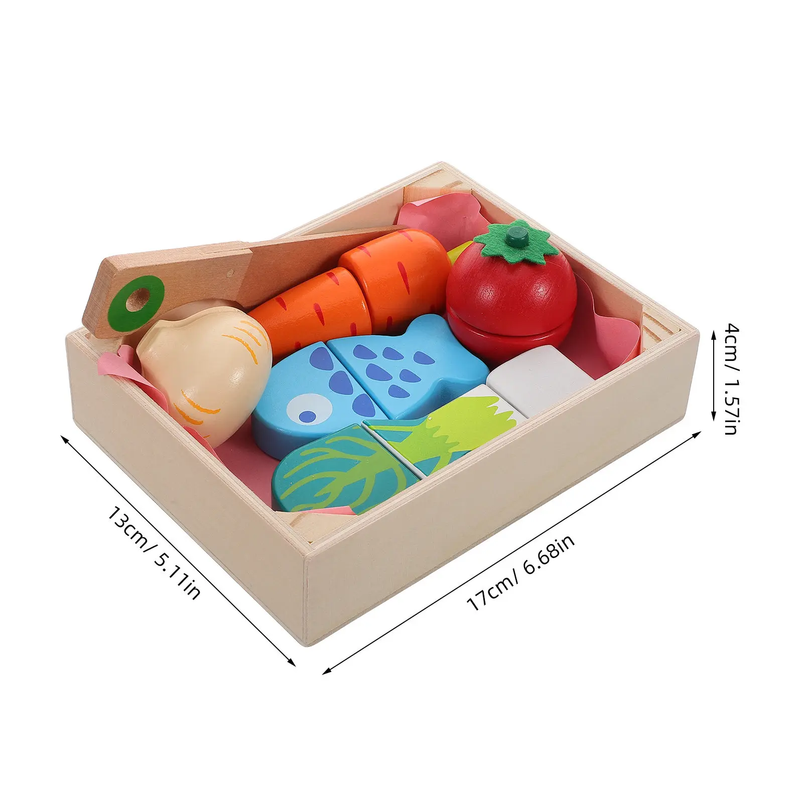 1Set Wooden Kitchen Role Play Realistic Cutting Food Set Early Development Learning Play Food Pretend Cooking Educational Set