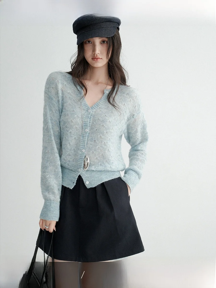 

CHACHASTU Women's Long Sve V-Ne Knitwear Soft Loose Slimming Outerwear Early Spring Faionable Casual Sle