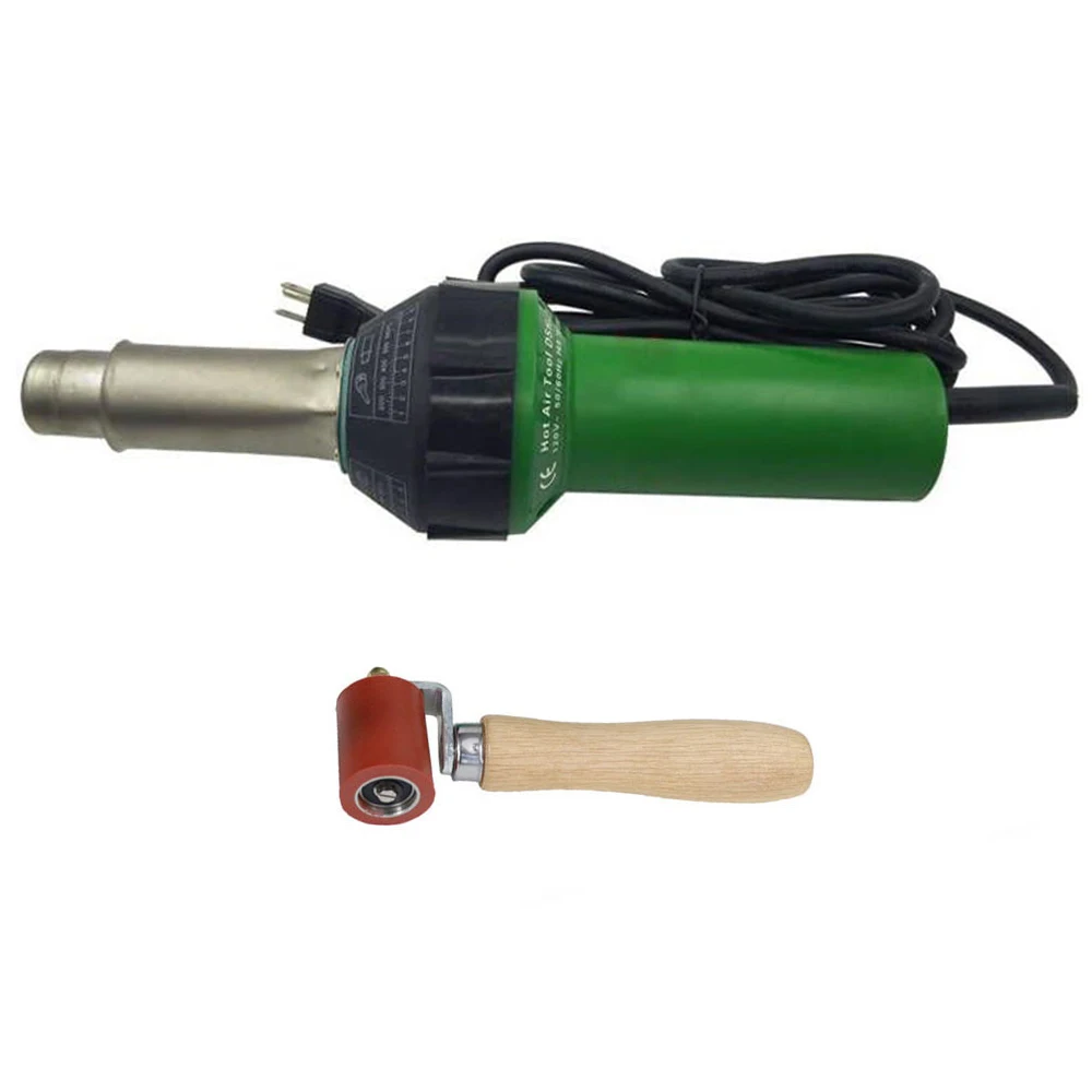 Professional 1600W Heated Gun Kits Hot Air Blast Torch With With 40mm Silicone Pressure Roller Plastic Welder Tool Set