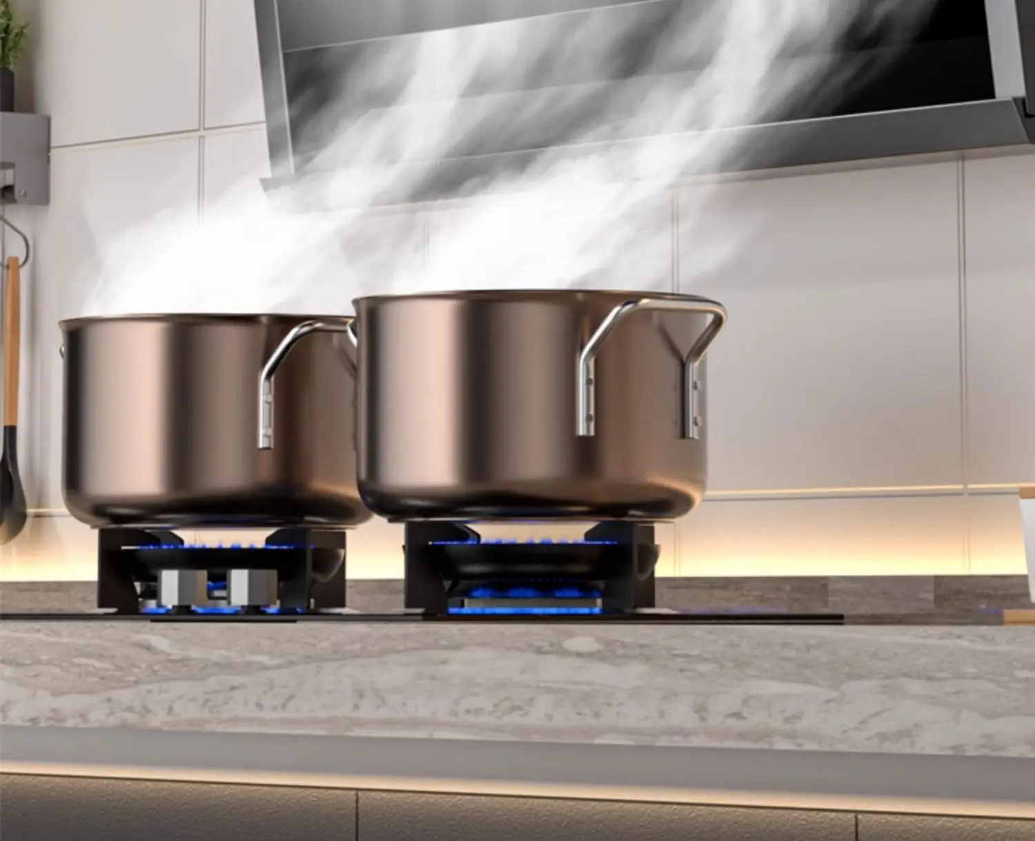 220V HP Goodwife Range Hood 7 Shape Kitchen Strong Suction Top Side Dual Ventilation DC