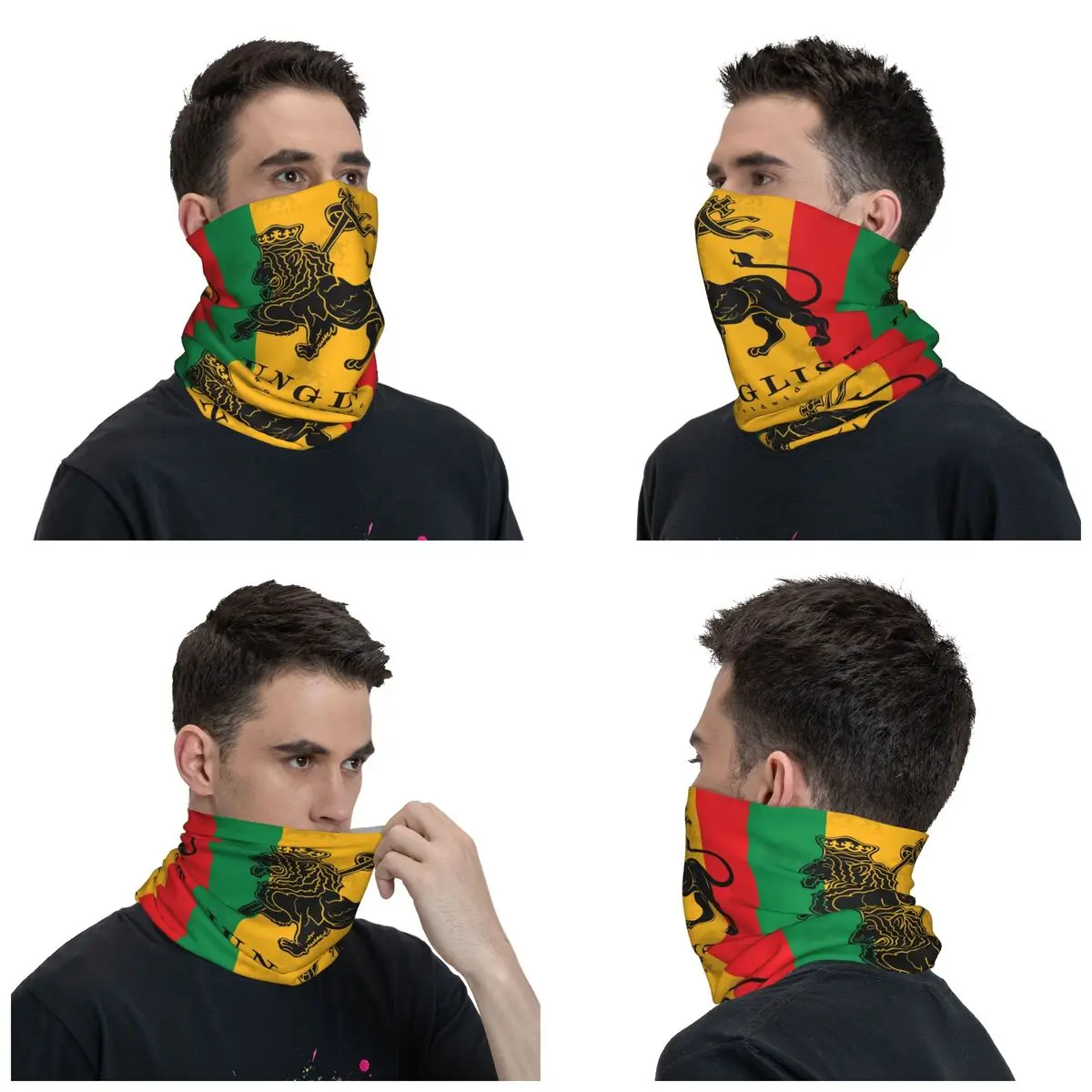 Custom Lion Of Judah Junglist Bandana Neck Warmer Men Women Winter Ski Tube Scarf Gaiter Rastafarian Rasta Lion Face Cover