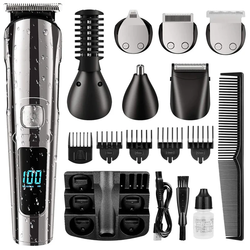 

Youpin Hot Sale 6 in 1 Multifunctional Hair Trimmer for Men Facial Body Shaver Waterproof Hair Clipper USB Machine