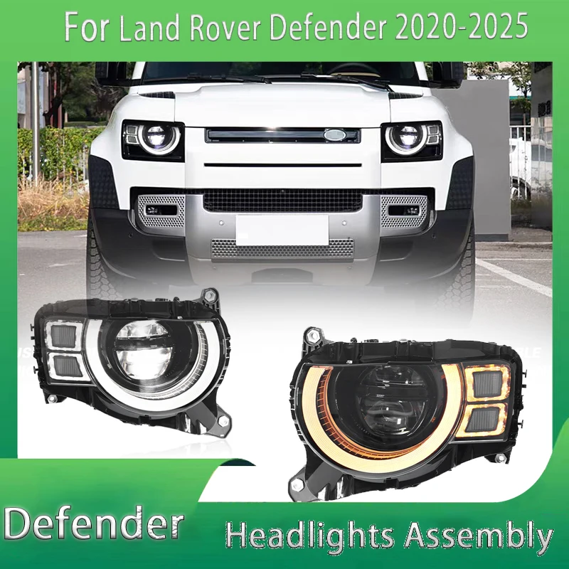 

Head Lamp for Land Rover Defender 2020-2025 LED Headlights DRL Turn Signal High Beam Angel Eye Projector Automotive Accessories