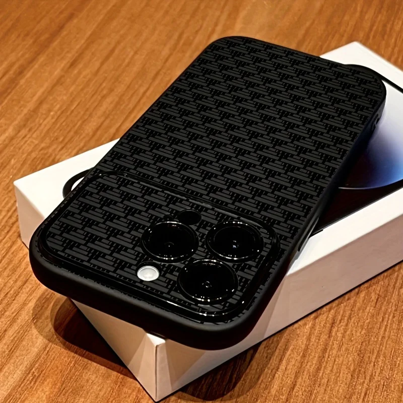 Modische schwarze Handyhülle mit Gittermuster aus Silikon für iPhone 18 17 Pro 16 15 14 13 12 11 Pro Max Air X XR XS Max 16 Plus Weiche Hülle