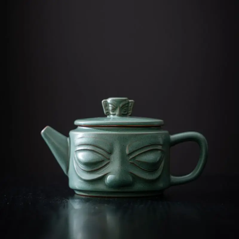 Sanxingdui Ceramic Teapot Handmade Vintage Single Large-Sized Kung Fu Set Cultural And Creative Tea Brewing Pot Chinese