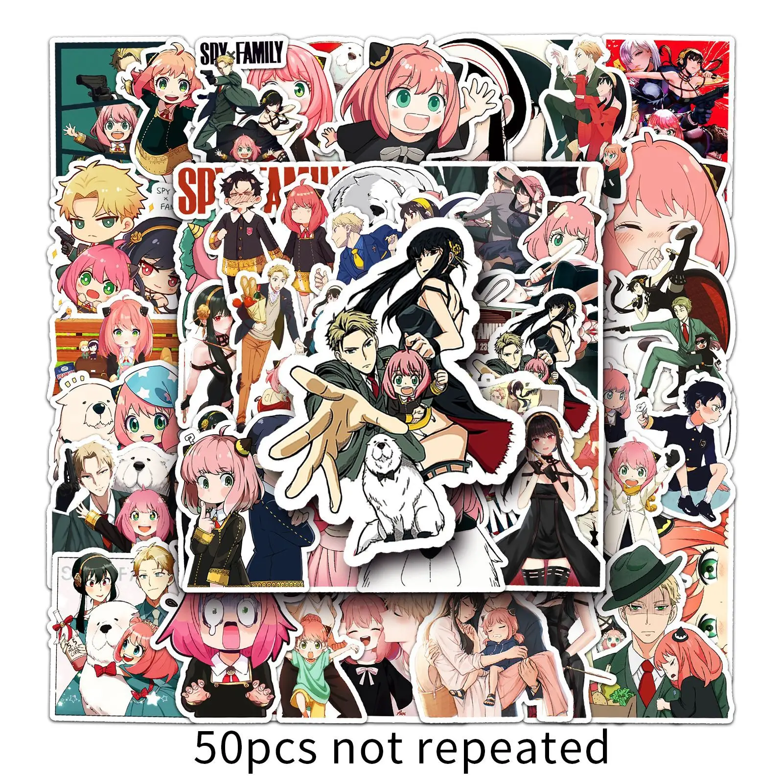 Autocollants de famille espion, 50 pièces, autocollants d'animaux de dessin animé pour Scrapbooking, valise d'ordinateur portable, autocollant étanche, jouet pour enfant