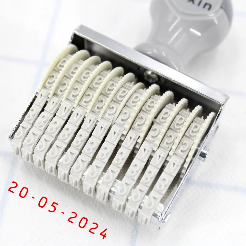 Portable 8/10 Digits Number Stamp, Small Number Date/ Price Stamp for Store Office Manufacture Roller Stamps With Inkad