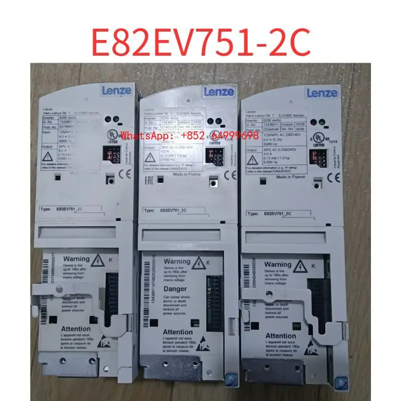 Second-hand inverter  E82EV751-2C 0.75KW 220V Test OK