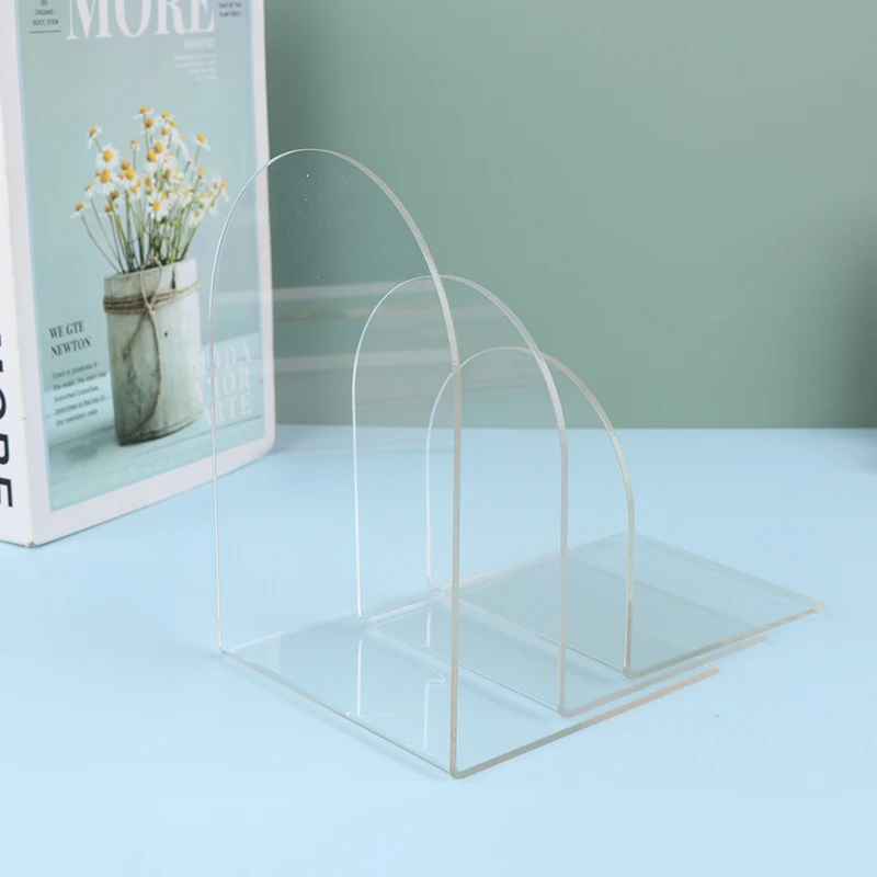 Acrylic Bookends, Non-Skid Book End, Clear Bookends For School Library And Desktop Organizer, Acrylic Book Ends For Book Shelves