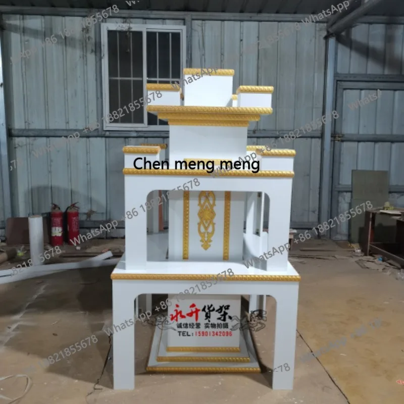 

Four-Sided Buddha Offering Table Household Buddha Statue Offering Table Trapezoidal Combination Multifunctional Display Cabinet