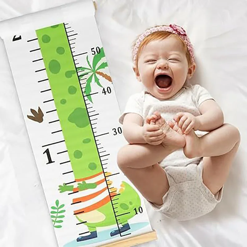 New Wall Hanging Children's Height Ruler Removable Roll Up Growth Chart Ruler Wooden Wall Sticker for Kids Child Room
