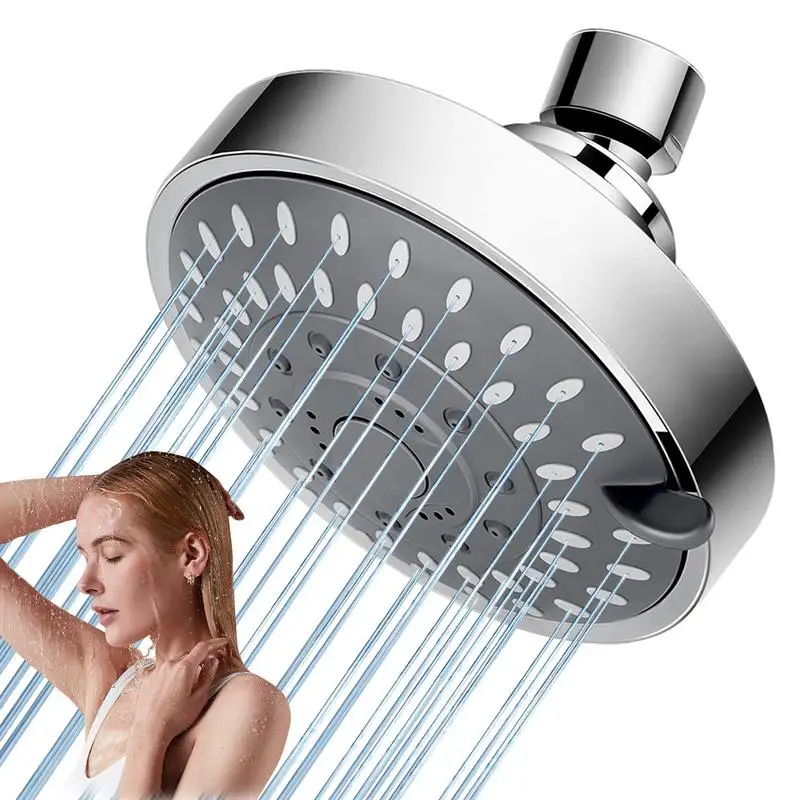 

Shower Head High Pressure Adjustable 5 Spray Setting Bathroom Showerhead Rustproof Anti-Clogging Rain Shower Head For Bathroom