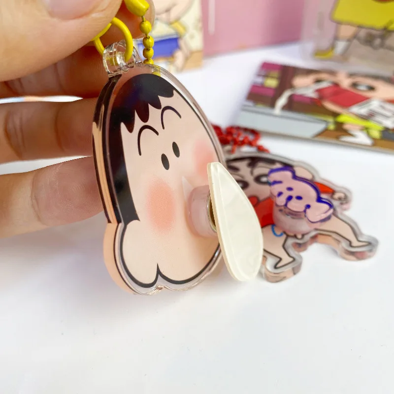 Crayon Shin-chan Boochan 3D Rotate Keychain Anime Acrylic Figure Key Chain Keyring Cartoon Creative Bag Pendant Student Gift - Image 4